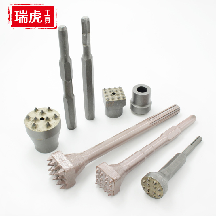 电锤电镐两用花锤合金头混凝土墙壁翻新贴瓷砖毛头砸花锤12齿地凿
